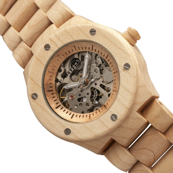 Earth Wood Grand Mesa Automatic Skeleton Bracelet Watch