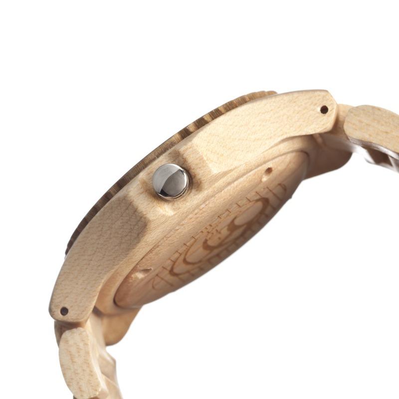 Earth Wood Phloem Bracelet Watch w/Date