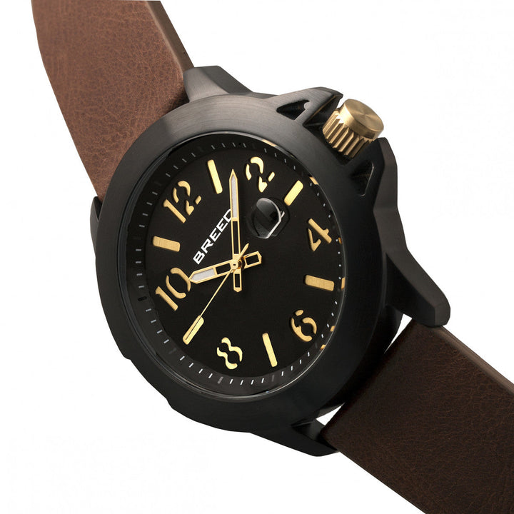 Breed Bryant Leather-Band Watch w/Date