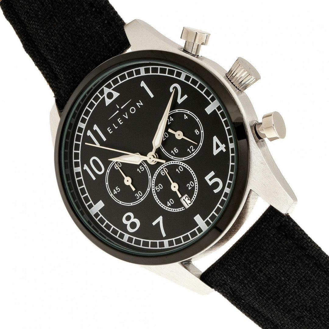 Elevon Curtiss Chronograph Nylon-Overlaid Leather-Band Watch