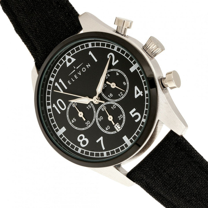 Elevon Curtiss Chronograph Nylon-Overlaid Leather-Band Watch