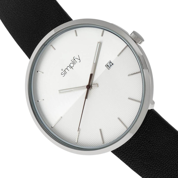 Simplify The 6400 Leather-Band Watch w/Date
