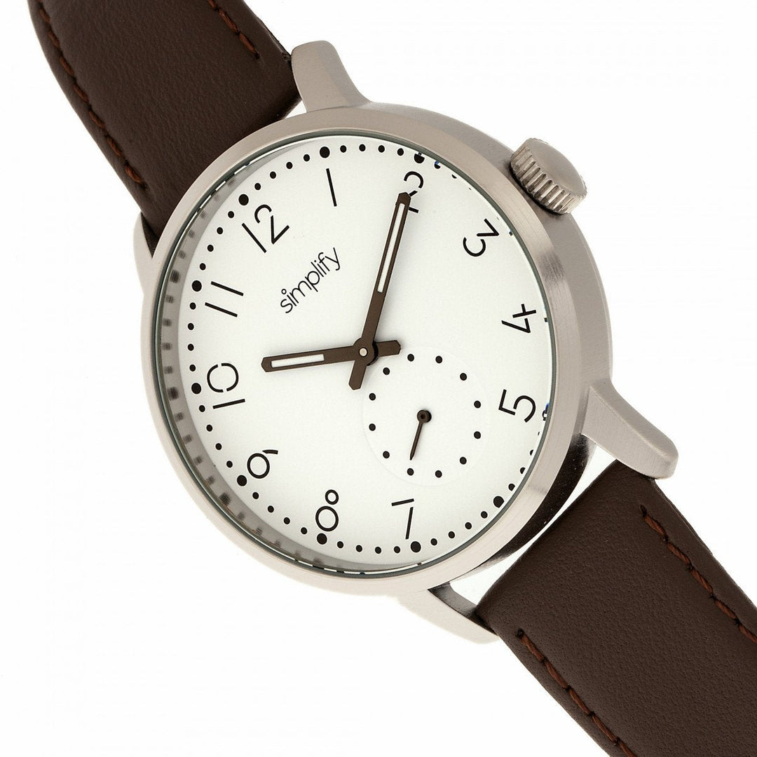 Simplify The 3400 Leather-Band Watch