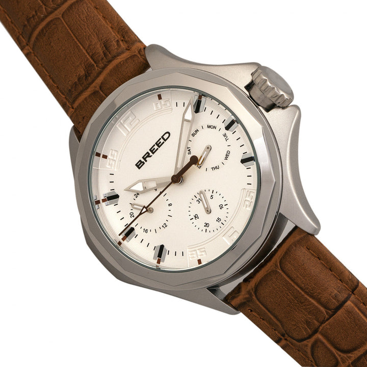 Breed Tempe Leather-Band Watch w/Day/Date