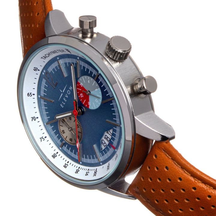 Elevon Torque Genuine Leather-Band Watch w/Date