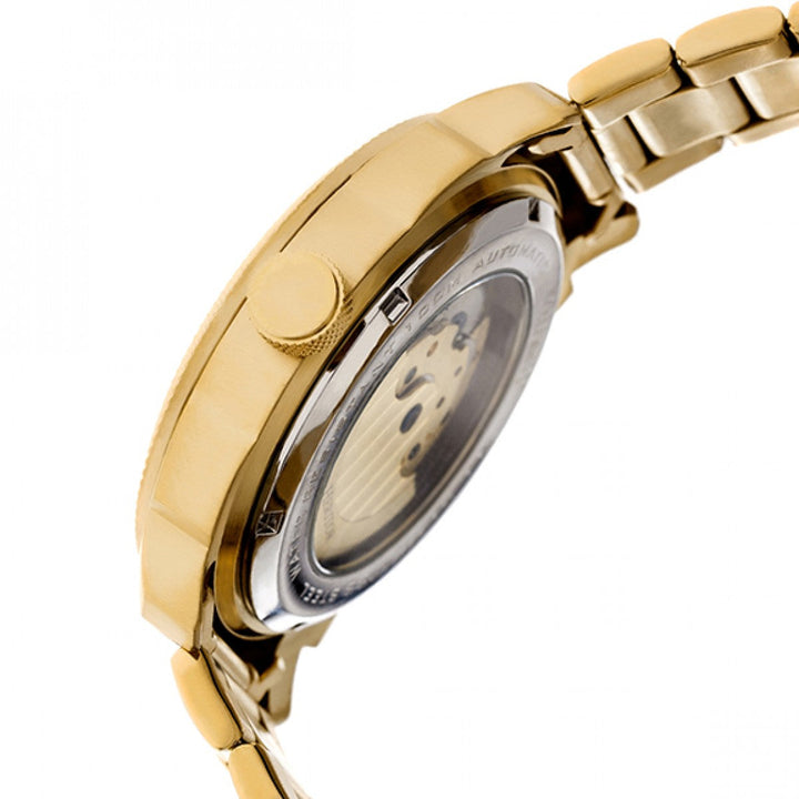 Heritor Automatic Helmsley Semi-Skeleton Bracelet Watch - Gold/White