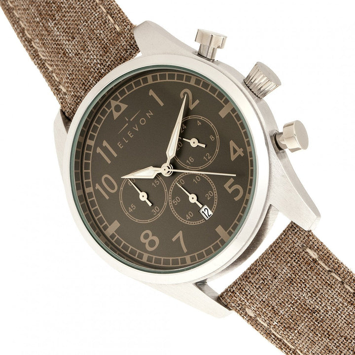 Elevon Curtiss Chronograph Nylon-Overlaid Leather-Band Watch