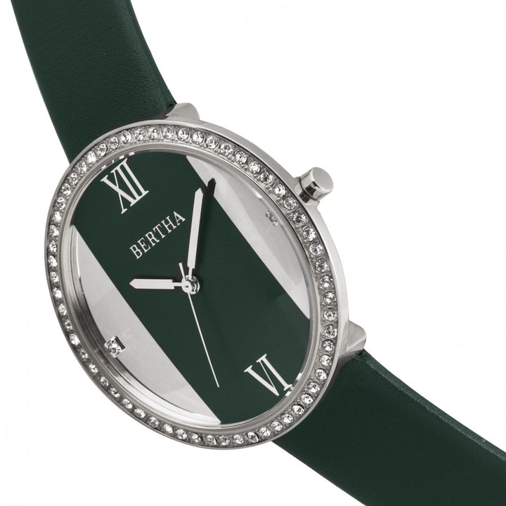 Bertha Ingrid Leather-Band Watch - Teal
