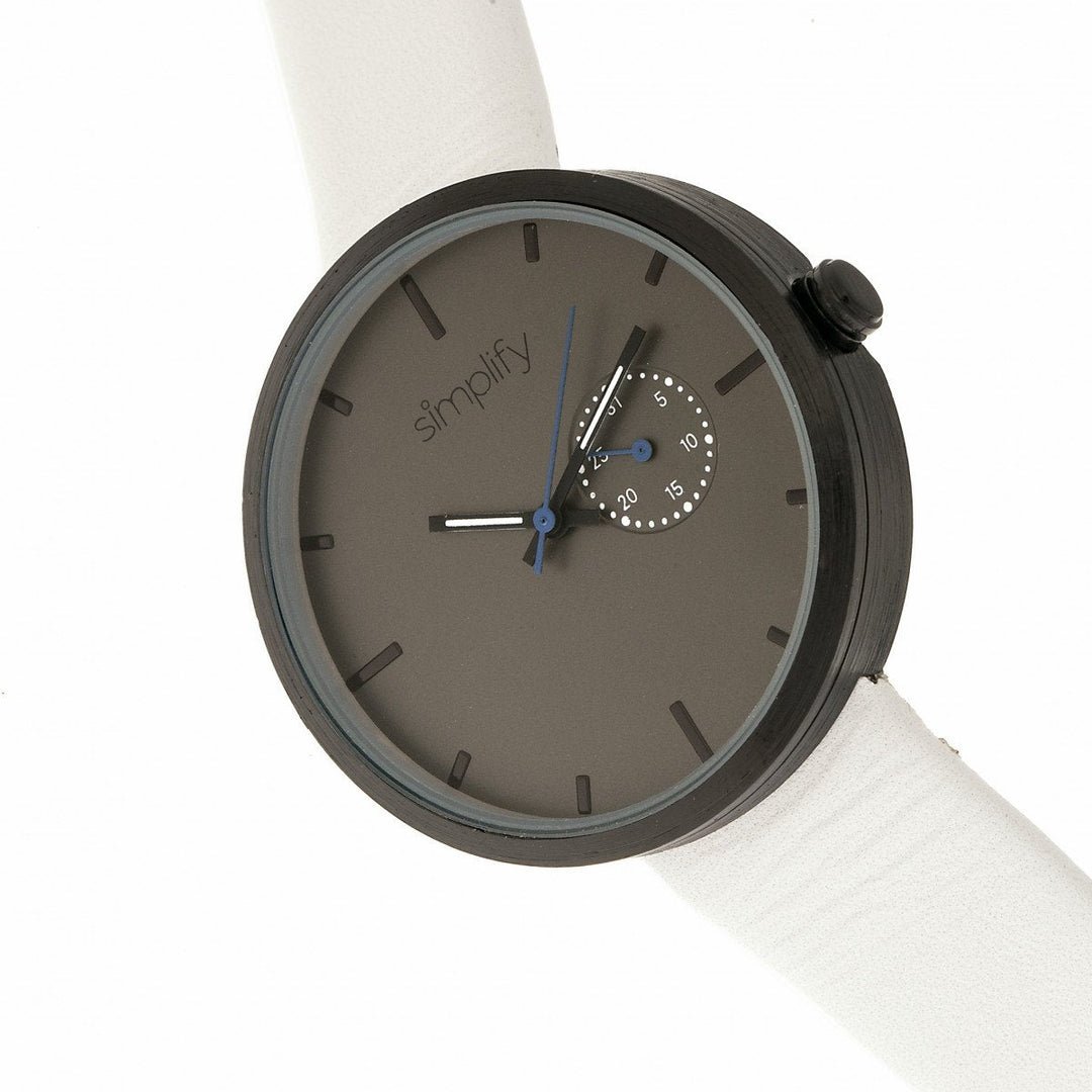 Simplify The 3900 Leather-Band Watch w/ Date