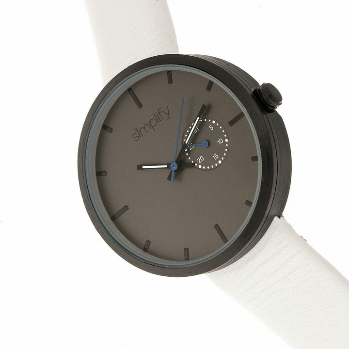 Simplify The 3900 Leather-Band Watch w/ Date