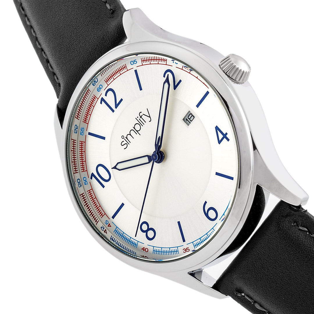 Simplify The 6900 Leather-Band Watch w/ Date
