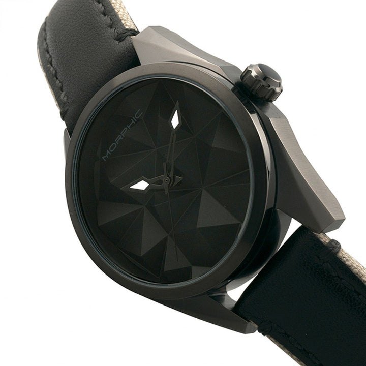 Morphic M59 Series Leather-Overlaid Canvas-Band Watch