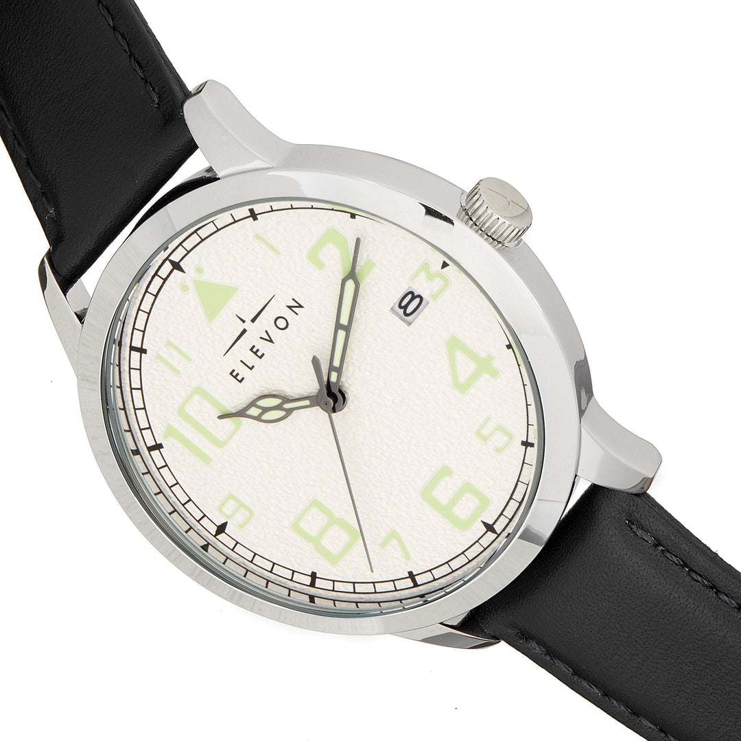 Elevon Sabre Leather-Band Watch w/Date