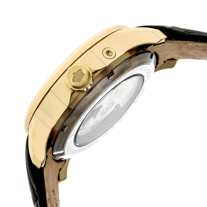 Reign Cascade Automatic Leather-Band Watch w/Day/Date