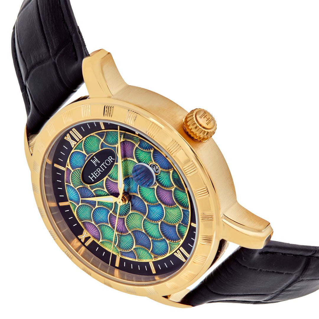 Heritor Automatic Protégé Leather-Band Watch w/Date