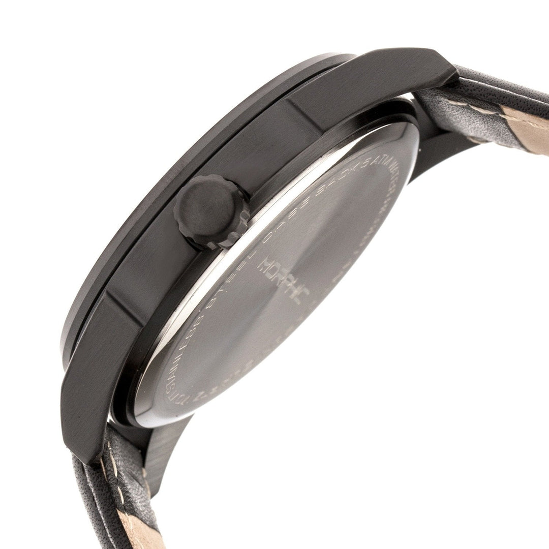 Morphic M63 Series Leather-Band Watch w/Date