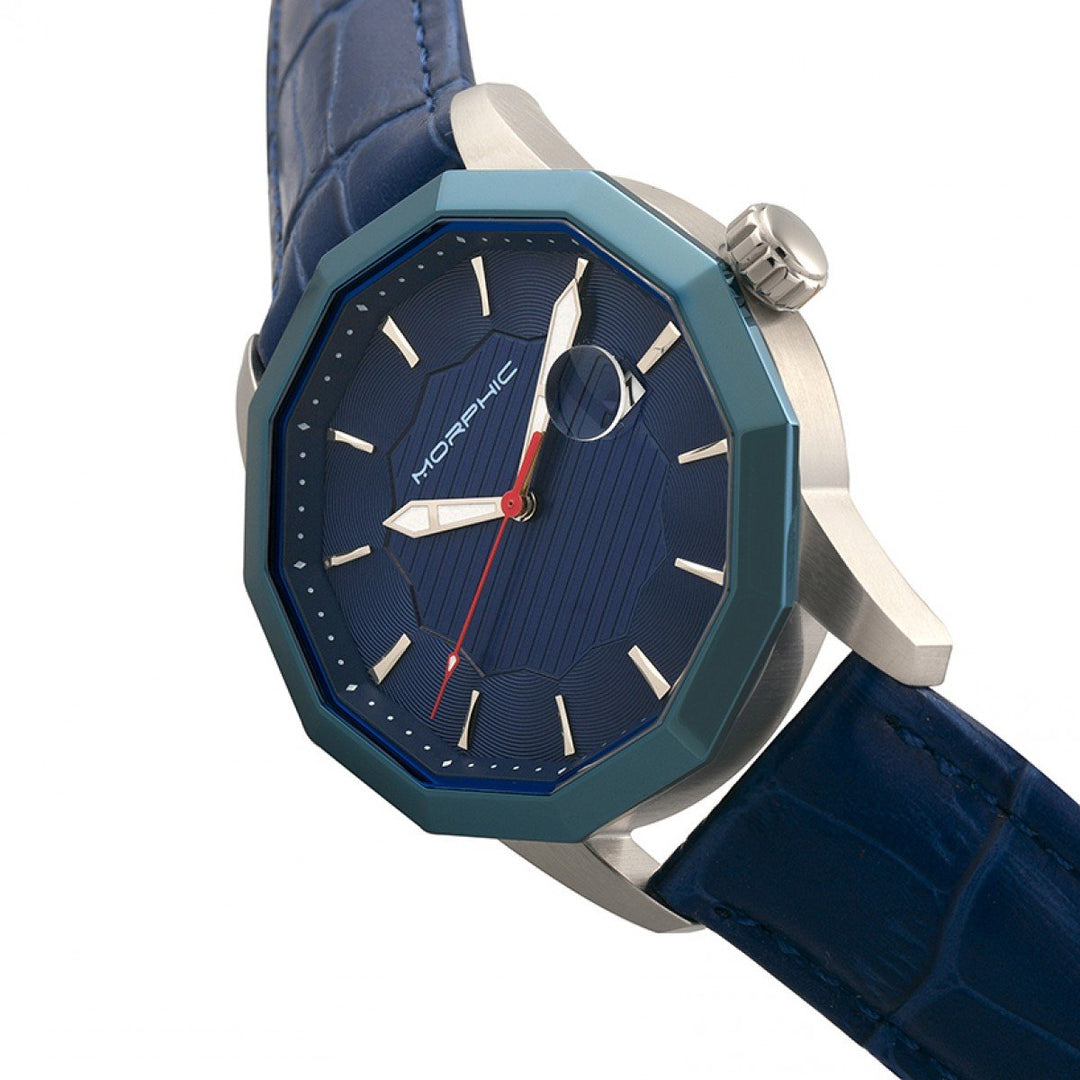 Morphic M56 Series Leather-Band Watch w/Date