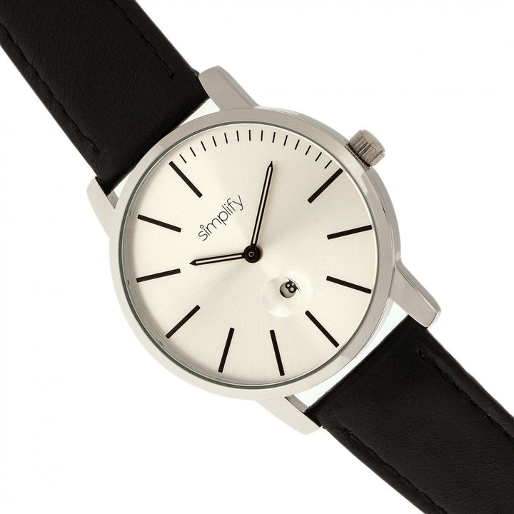 Simplify The 4700 Leather-Band Watch w/Date