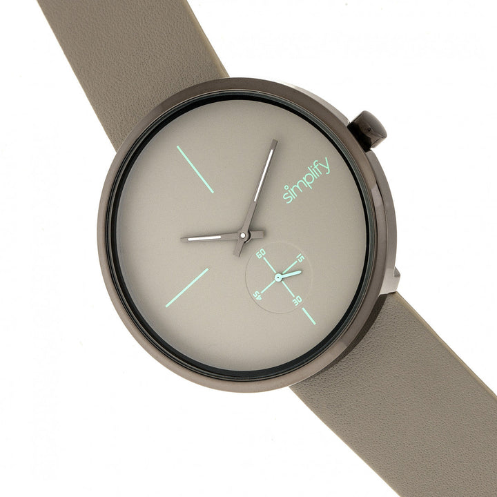 Simplify The 4400 Leather-Band Watch - Gunmetal/Grey