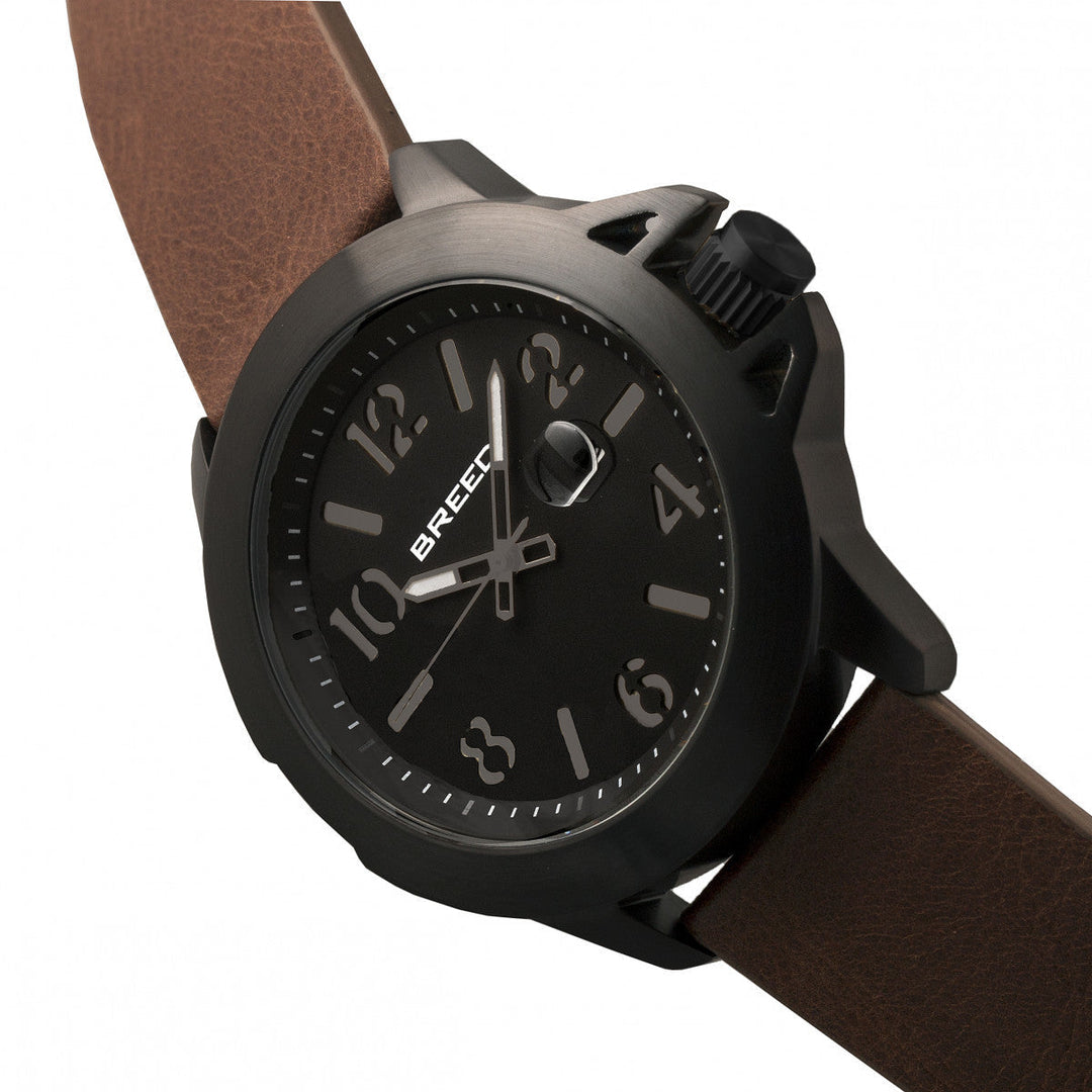 Breed Bryant Leather-Band Watch w/Date