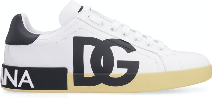 LEATHER PORTOFINO SNEAKERS WITH DG LOGO