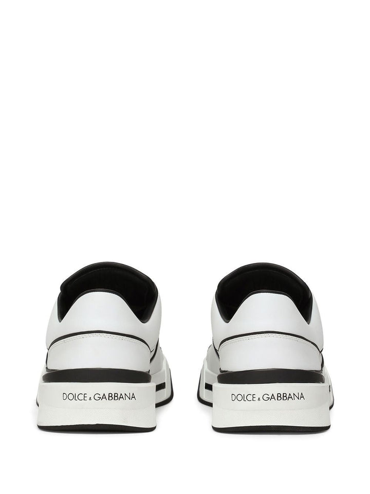 ROMA LEATHER RAFFIA SNEAKERS