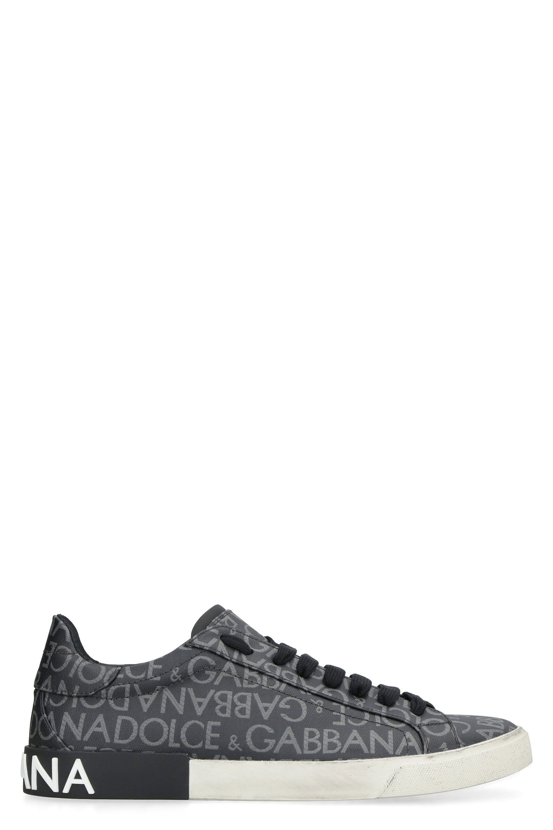 PORTOFINO LEATHER AND FABRIC LOW-TOP SNEAKERS