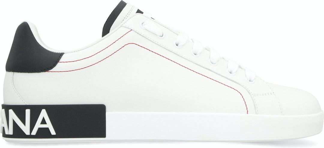PORTOFINO WHITE/BLACK LEATHER TRAINER