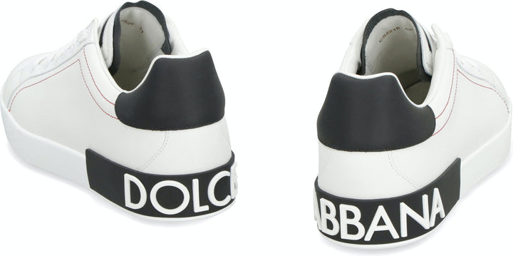 PORTOFINO WHITE/BLACK LEATHER TRAINER