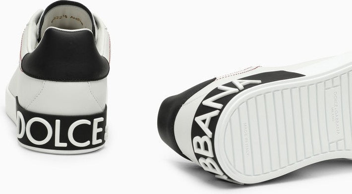 PORTOFINO WHITE/BLACK LEATHER TRAINER