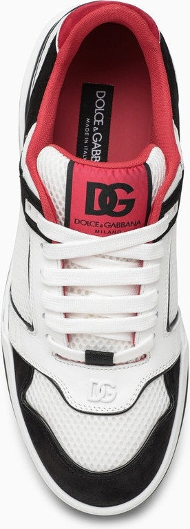 BLACK AND WHITE LEATHER TRAINER