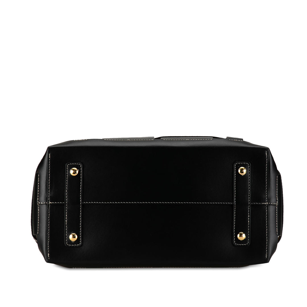 BURBERRY Medium Woven Leather Belt Satchel