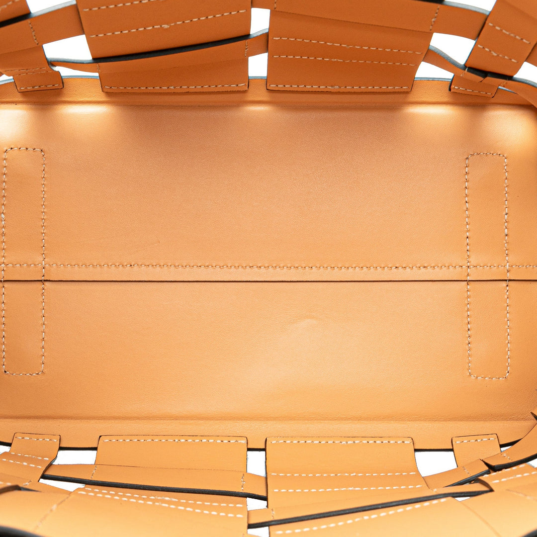 BURBERRY Medium Woven Leather Belt Satchel