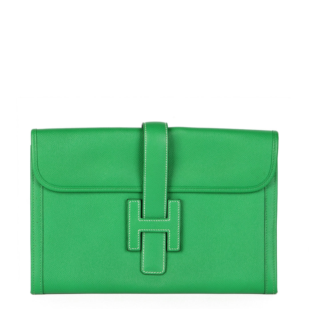 Premium Handmade Hermes Cactus Epsom Leather Jige 29 Clutch