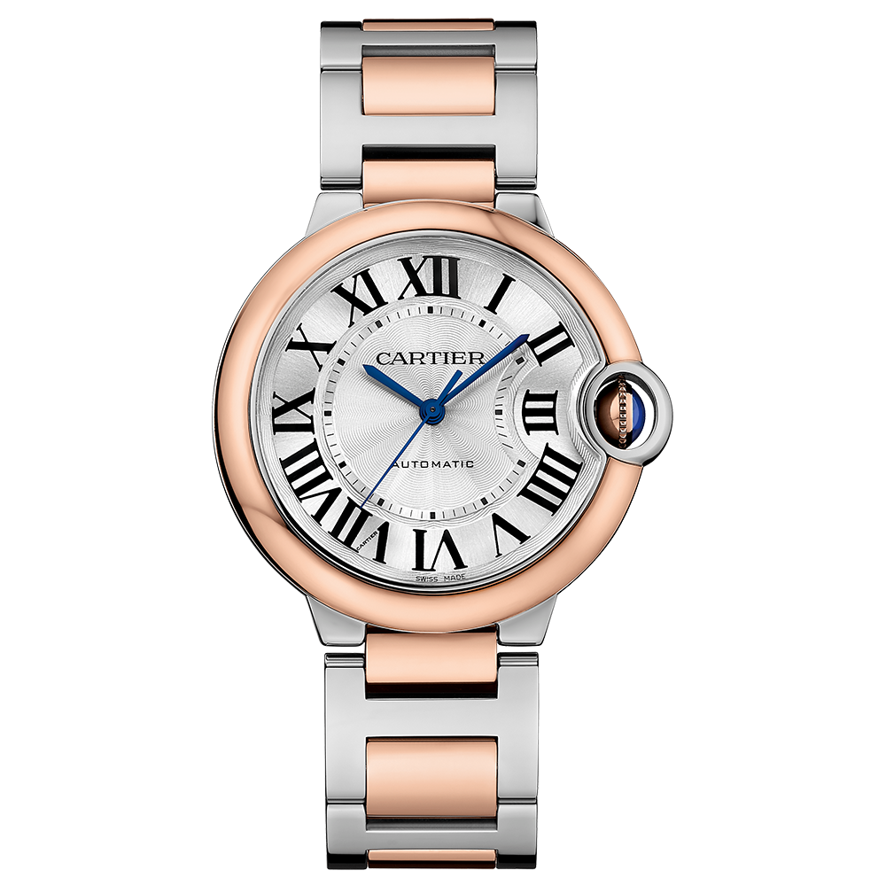 Ballon Bleu de Cartier Rose Gold & Steel 36mm Watch W2BB0033
