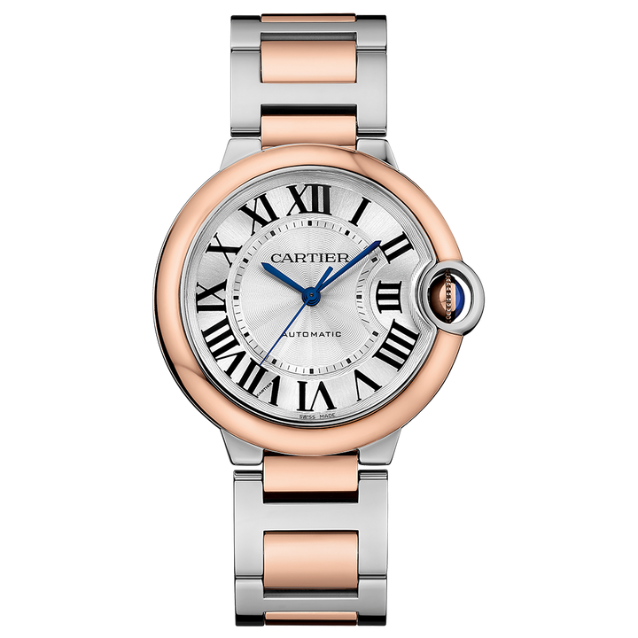 Ballon Bleu de Cartier Rose Gold & Steel 36mm Watch W2BB0033