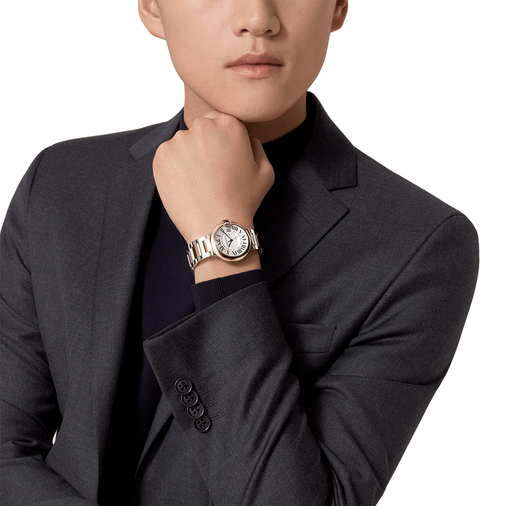 Ballon Bleu de Cartier Rose Gold & Steel 36mm Watch W2BB0033