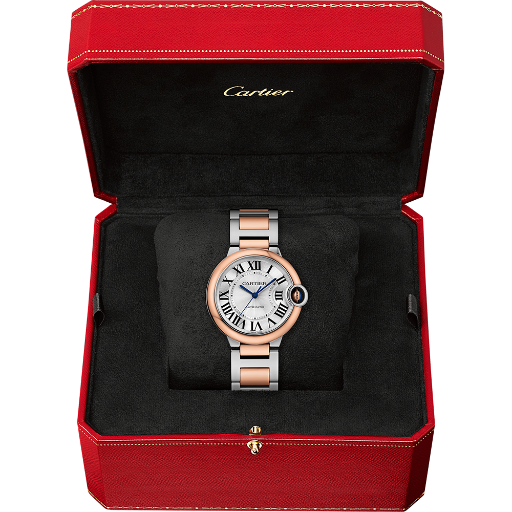 Ballon Bleu de Cartier Rose Gold & Steel 36mm Watch W2BB0033