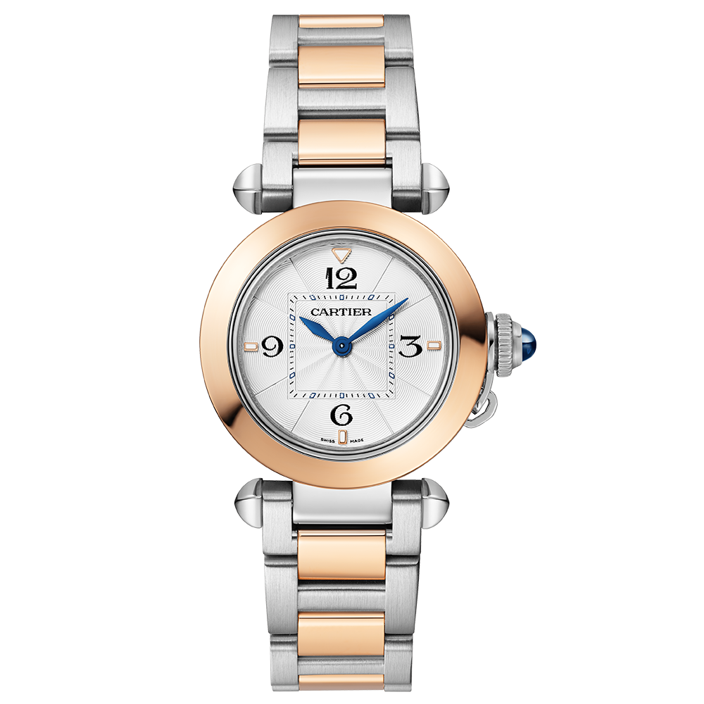 Pasha de Cartier Rose Gold & Steel 30mm Watch W2PA0007
