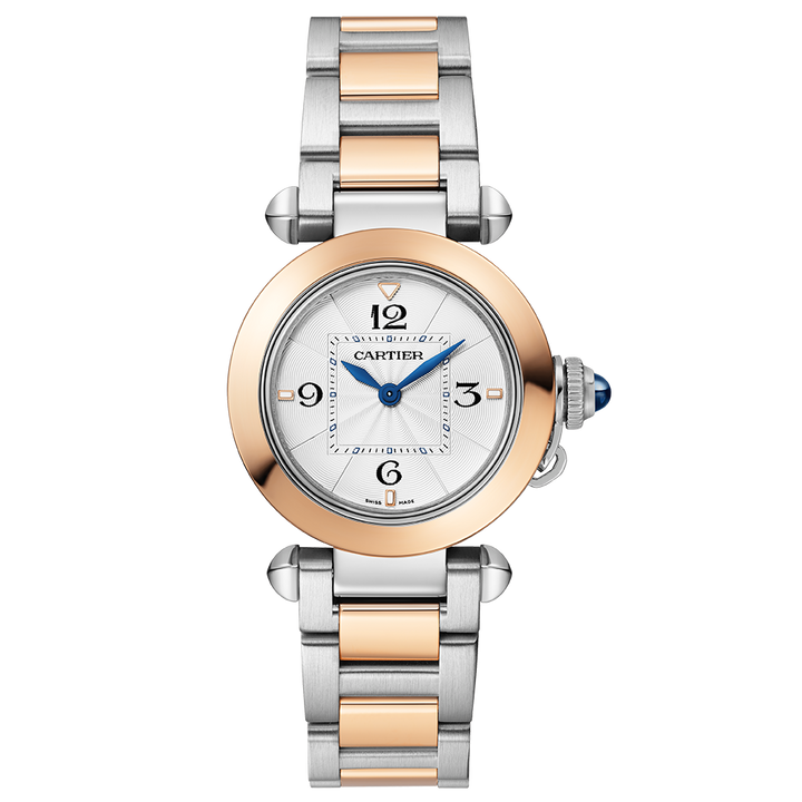 Pasha de Cartier Rose Gold & Steel 30mm Watch W2PA0007