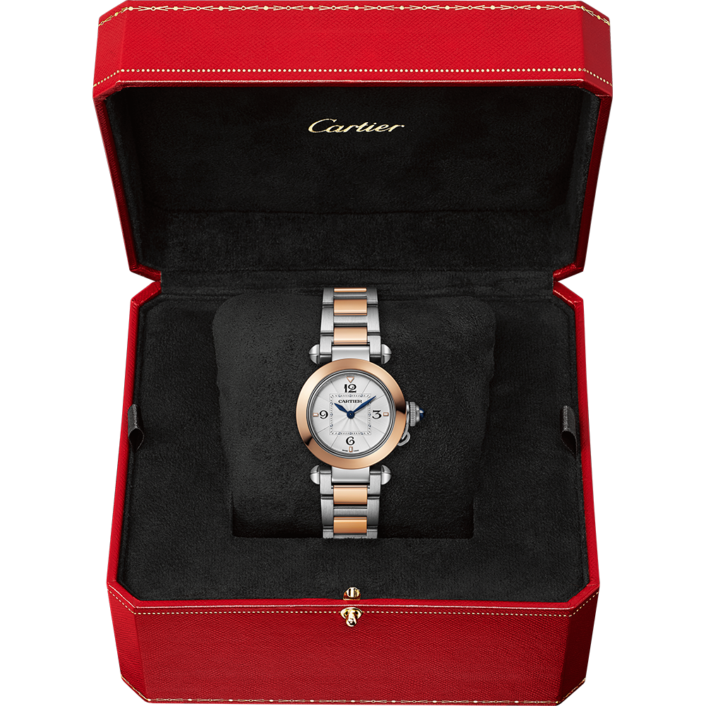 Pasha de Cartier Rose Gold & Steel 30mm Watch W2PA0007