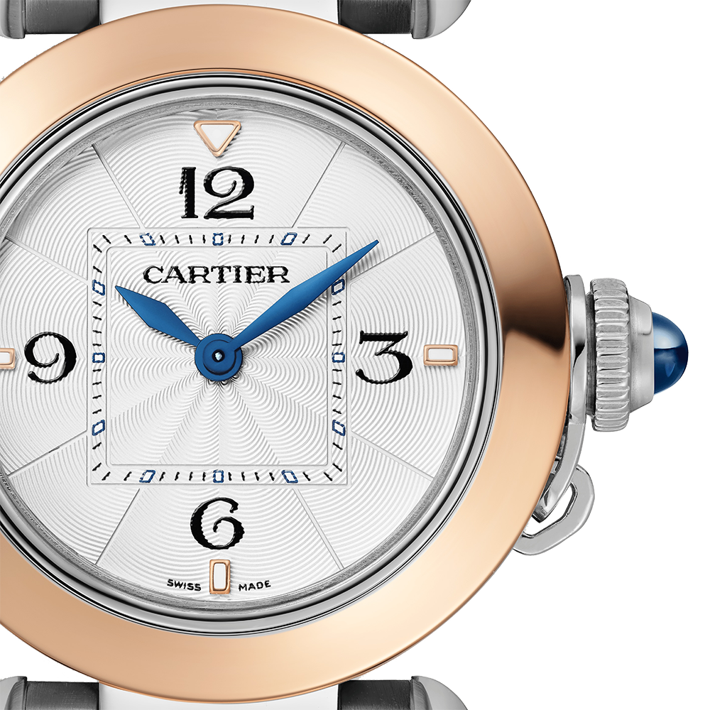 Pasha de Cartier Rose Gold & Steel 30mm Watch W2PA0007