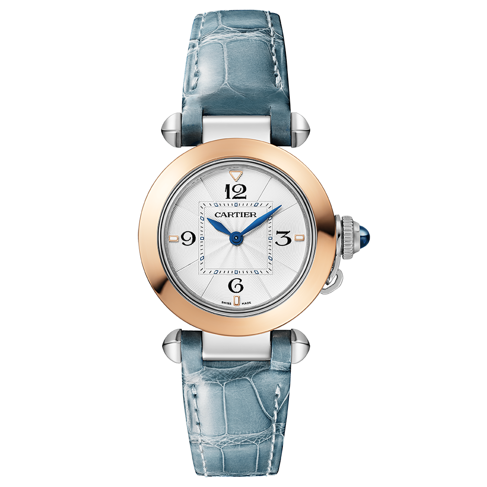 Pasha de Cartier Rose Gold & Steel 30mm Watch W2PA0007