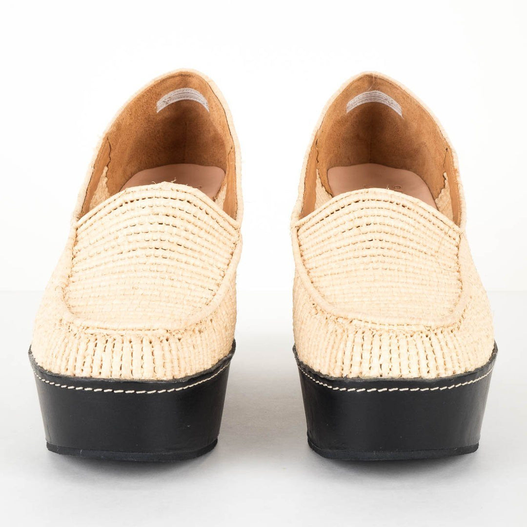Carven By Robert Clegerie Tan Woven Platform Wedges 39
