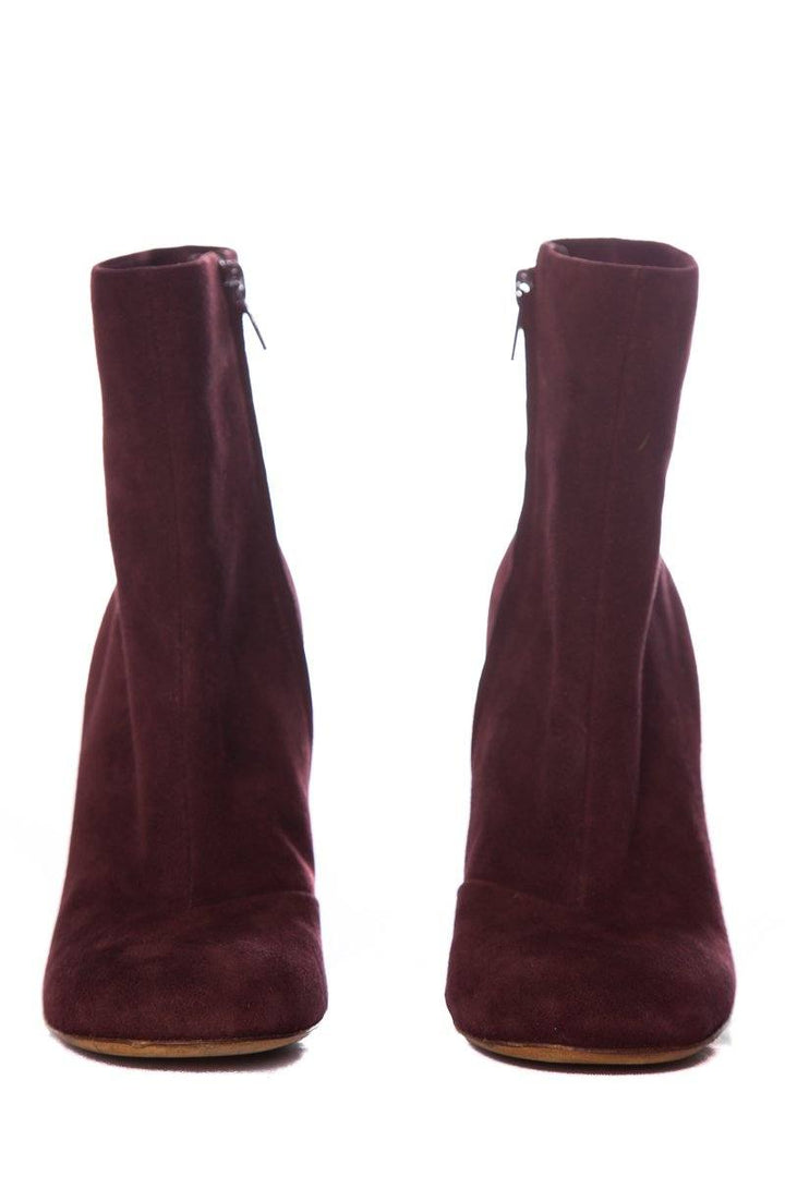Céline Burgundy Suede Booties SZ 35.5