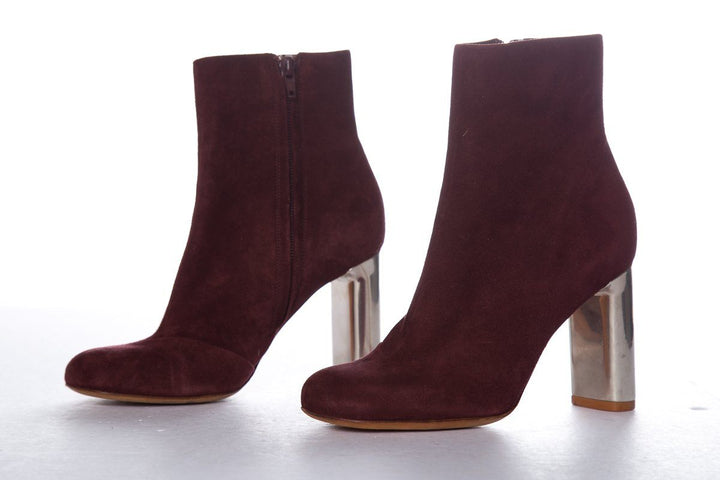 Céline Burgundy Suede Booties SZ 35.5