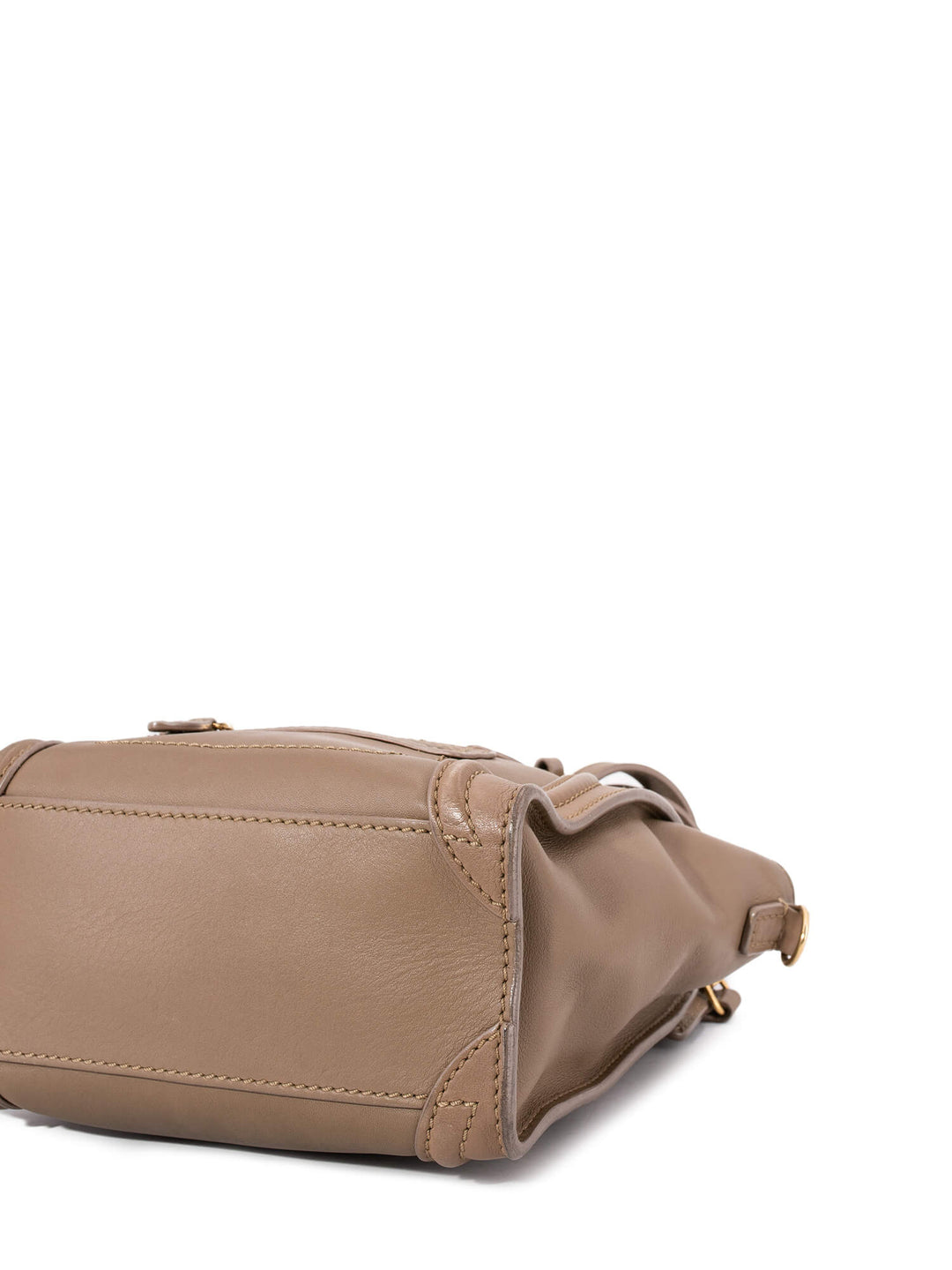Celine Leather Nano Luggage Bag Taupe