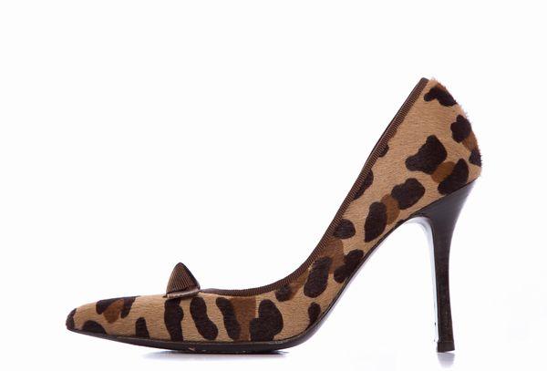 Céline Leopard Print Calf Hair Pointed Toe Pumps SZ 36.5 sale