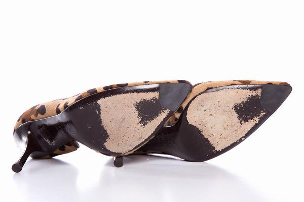 Céline Leopard Print Calf Hair Pointed Toe Pumps SZ 36.5 sale