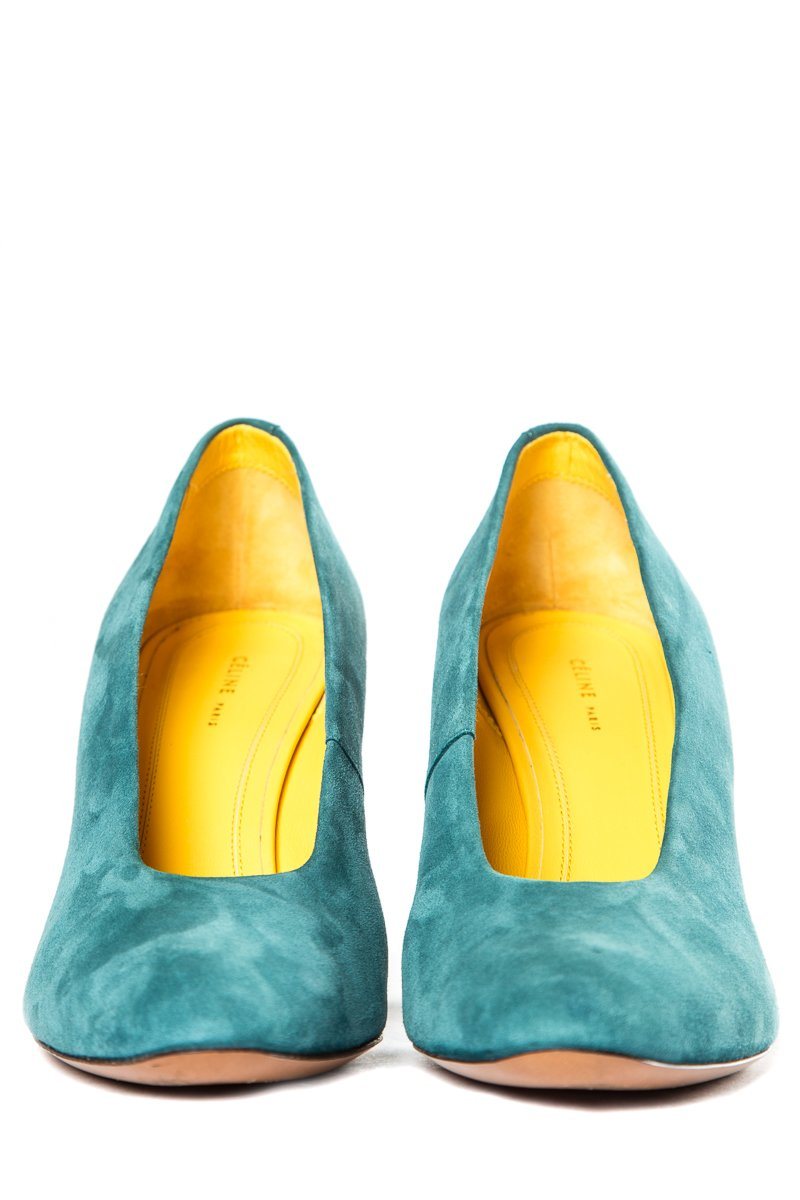 Céline Teal Suede Pumps 36 Sale